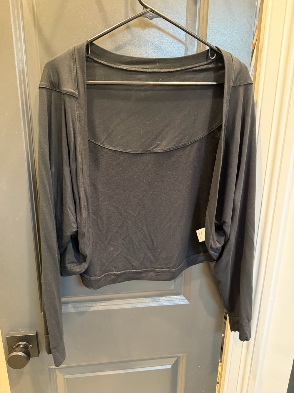 Kindred Bravely Black Open-Front Lightweight Shrug Cardigan